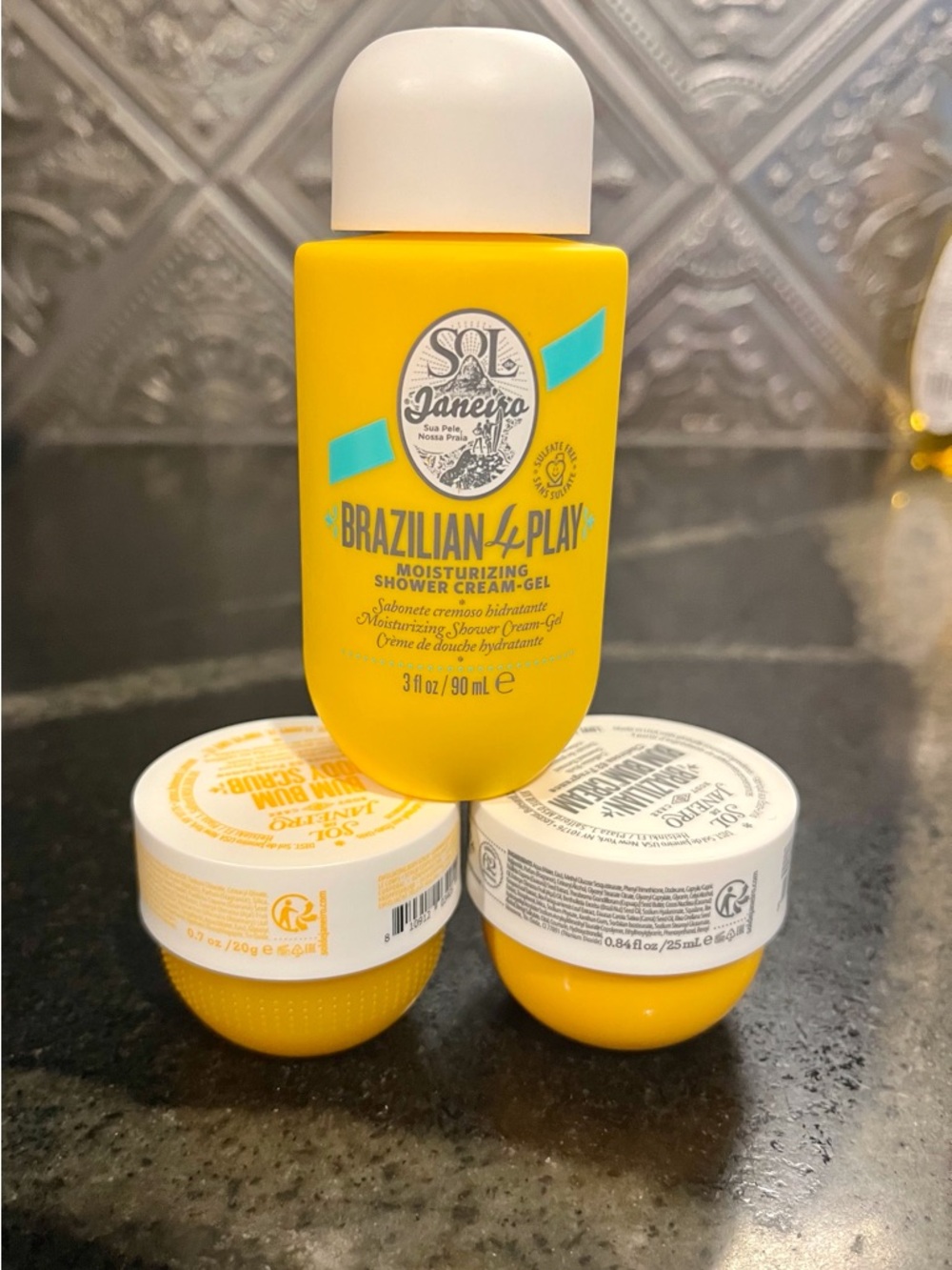 Sol de Janeiro bundle, Moisturizing Shower Cream-Gel,body scrub, and cream